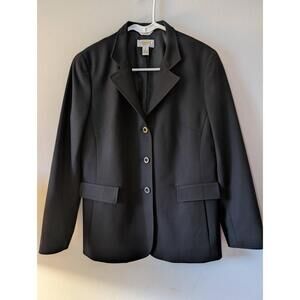Talbots Blazer Womens Size 8 Black Petites Professional 3 Button Workwear
